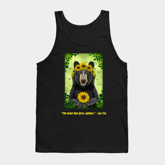 Sunflower Bear with Bees Tank Top by Woodland Muse Crafts